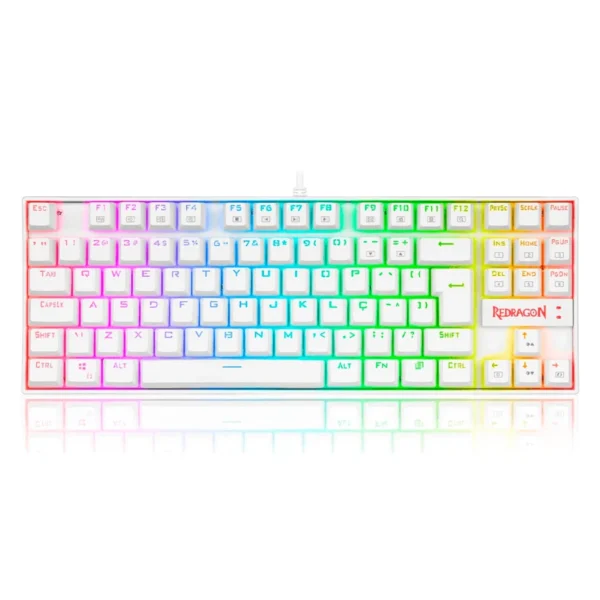 Teclado Mecánico REDRAGON Kumara K552 Rainbow Rgb / Alámbrico / USB / Switch Red / Español / Anti-ghosting / Blanco - Image 1