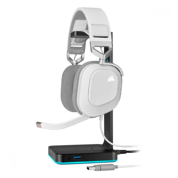 Diadema CORSAIR HS80 RGB / Alámbrico / USB / Micrófono Omnidireccional / Blanco - Image 5