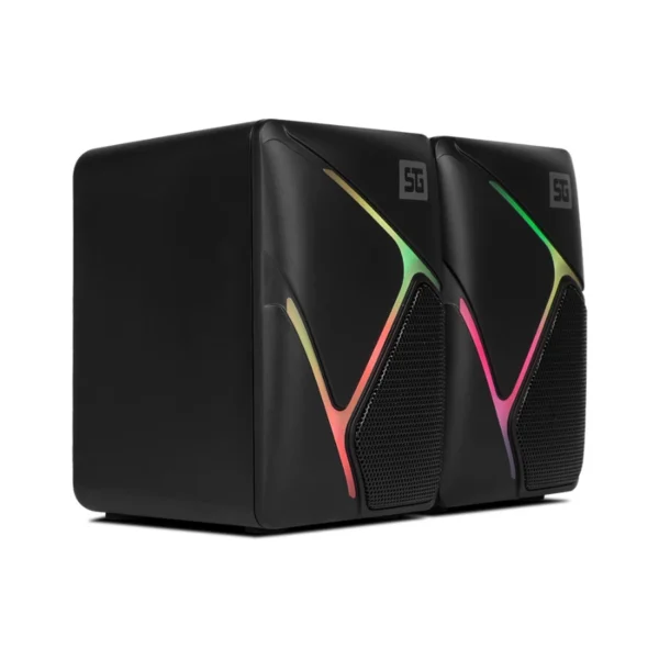 Bocina VORAGO SPK-108 RGB / Alámbrico / 3.5mm / Sonido 2.0 / Alimentación USB / 2 Bocinas / Negro / SPK-108 - Image 2