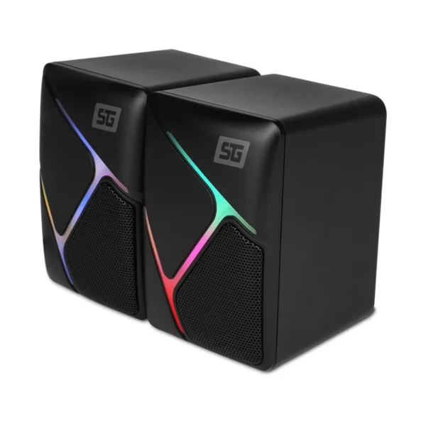 Bocina VORAGO SPK-108 RGB / Alámbrico / 3.5mm / Sonido 2.0 / Alimentación USB / 2 Bocinas / Negro / SPK-108 - Image 3