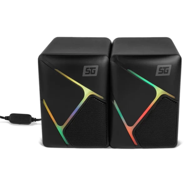 Bocina VORAGO SPK-108 RGB / Alámbrico / 3.5mm / Sonido 2.0 / Alimentación USB / 2 Bocinas / Negro / SPK-108 - Image 5