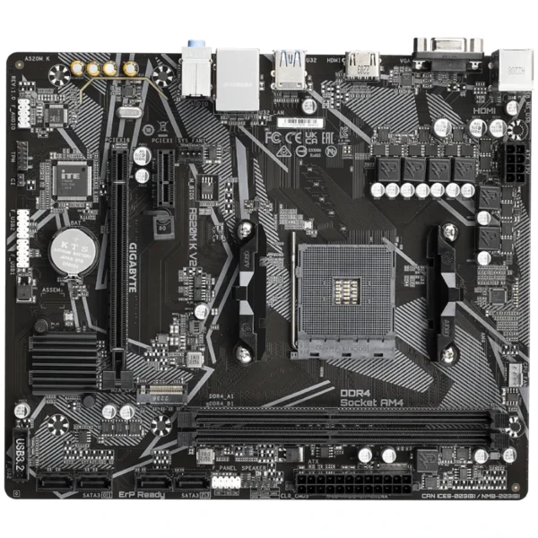 Tarjeta Madre GIGABYTE A520M K V2 / Socket AM4 / 64GB x2 Ddr4 5100MHz / HDMI, VGA / Pcie-3.0 / Micro ATX / USB 3.2 / Ryzen 5000 - Image 4