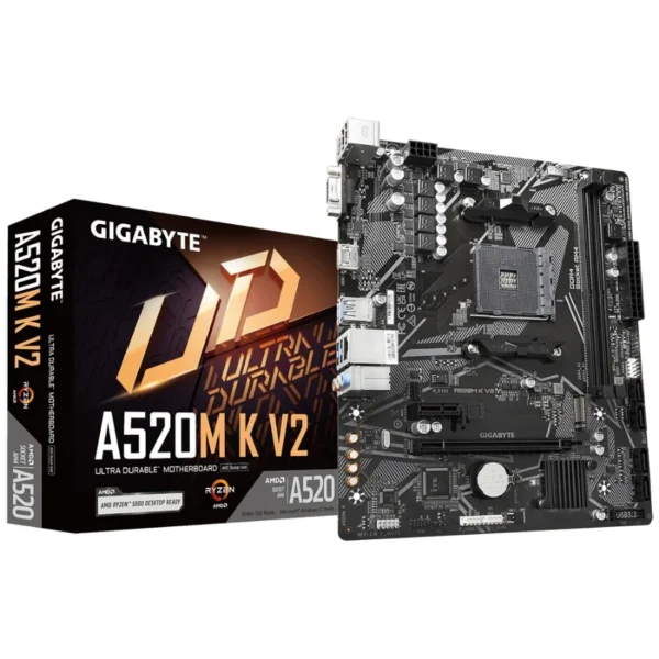 Tarjeta Madre GIGABYTE A520M K V2 / Socket AM4 / 64GB x2 Ddr4 5100MHz / HDMI, VGA / Pcie-3.0 / Micro ATX / USB 3.2 / Ryzen 5000 - Image 1