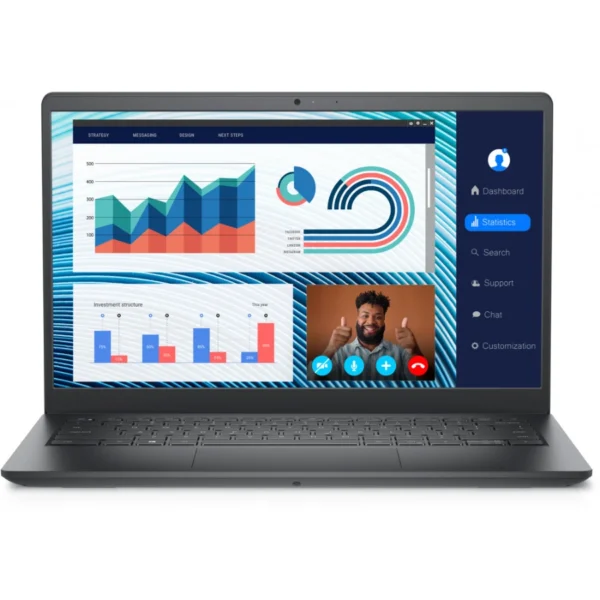 Laptop DELL Vostro 3420 1H4M6 / 14” / Intel Core I5-1135G7 / 2.4 - 4.2Ghz / Memoria RAM 8GB / SSD 256GB NVME M.2 / Windows 11 Pro / Español / Negro - Image 1