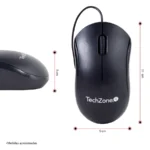 Mouse TECHZONE TZMOU01 / Alambrico / USB / 1000 DPI / 3 botones / Negro - Image 6