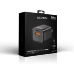 Cargador De Pared ACTECK Energon Prime CP20W / 20W / X1 USB-C – X1 USB A / Negro - Image 4