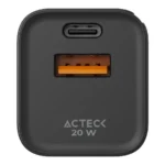 Cargador De Pared ACTECK Energon Prime CP20W / 20W / X1 USB-C – X1 USB A / Negro - Image 2