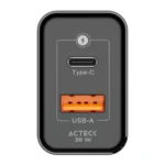 Cargador De Pared ACTECK Energon Prime CP38W / 38W / X1 USB-C / X1 USB A / Negro / AC-935562 - Image 2