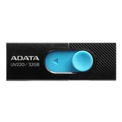 Memoria USB Adata 32GB / Usb 2.0 / Uv220 Retractil / Negro Con Azul / AUV220-32G-RBKBL