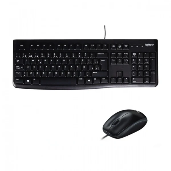 Kit De Teclado Y Mouse Logitech Mk120 Alámbrico / Usb / Negro / Español / Resistente A Salpicaduras - Image 1