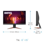 Monitor Gamer BENQ EX240N / 23.8” / 1920 X 1080P HDR / 165HZ / 1MS / Panel VA / Hdmi, Dp / AMD Freesync / Gris - Image 7