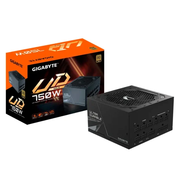 Fuente De Poder GIGABYTE GP-UD750GM / 750W / 80 Plus Gold / Modular / 20+4 Pin / Cpu 4+4 / Pci-E 6+2 / Sata / Molex / Negro - Image 1