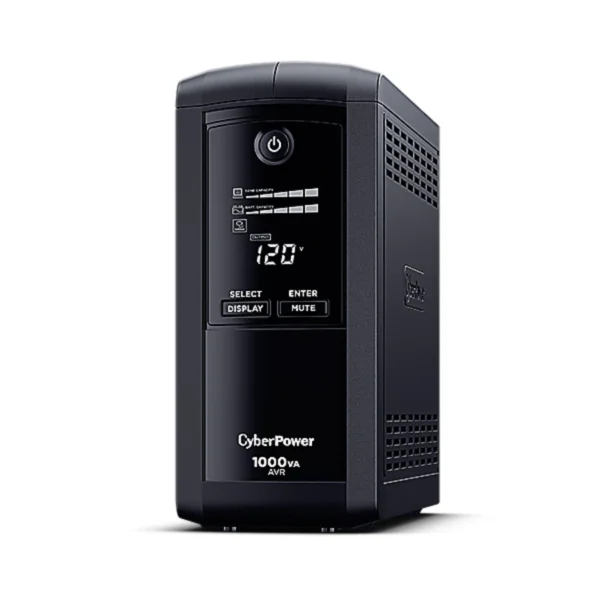 No Break CYBERPOWER CP1000AVRLCDA / 600W / 1000VA / Pantalla LCD / 9 Contactos, 5 Con Respaldo / Coaxial, Rj45 / 9 Min De Respaldo / Negro - Image 1