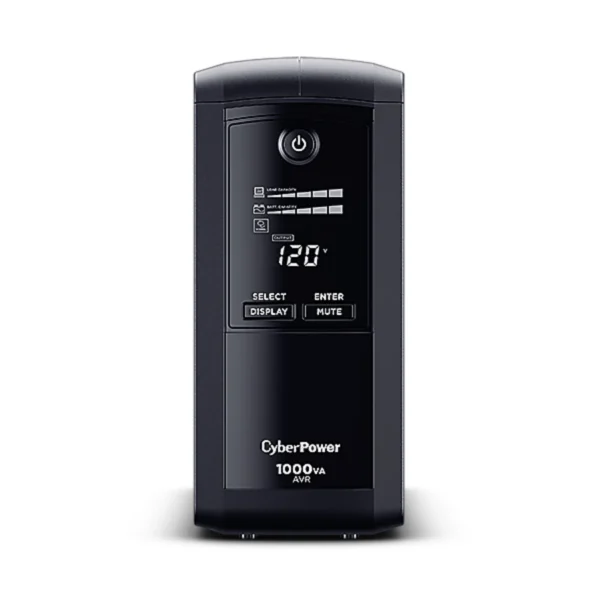 No Break CYBERPOWER CP1000AVRLCDA / 600W / 1000VA / Pantalla LCD / 9 Contactos, 5 Con Respaldo / Coaxial, Rj45 / 9 Min De Respaldo / Negro - Image 2