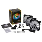 Kit De 3 Ventiladores CORSAIR LL120 RGB / 120MM / 1500 RPM / 43.25 CFM / 24.8 dBA / Negro - Image 2