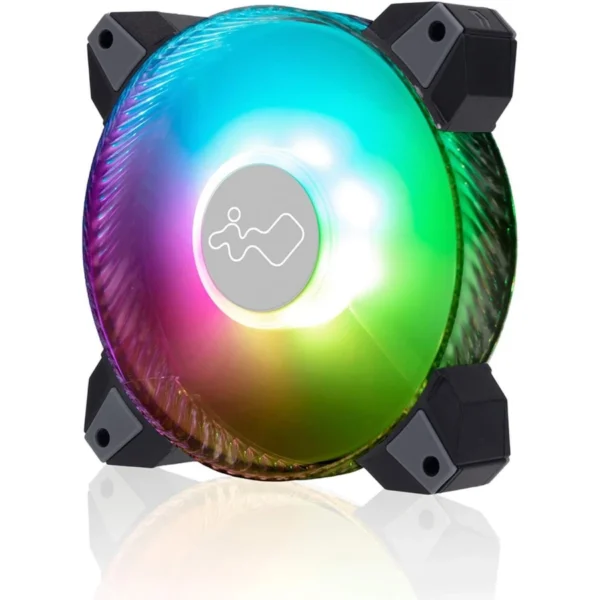 Kit De 3 Ventiladores INWIN SATURN ASN120 ARGB / 500-1800 RPM / 77.17 CFM / 35 dBA / 12Pin 12V, 3Pin 5V / 120mm / Incluye Controlador / Negro / SATURN ASN120 - Image 4