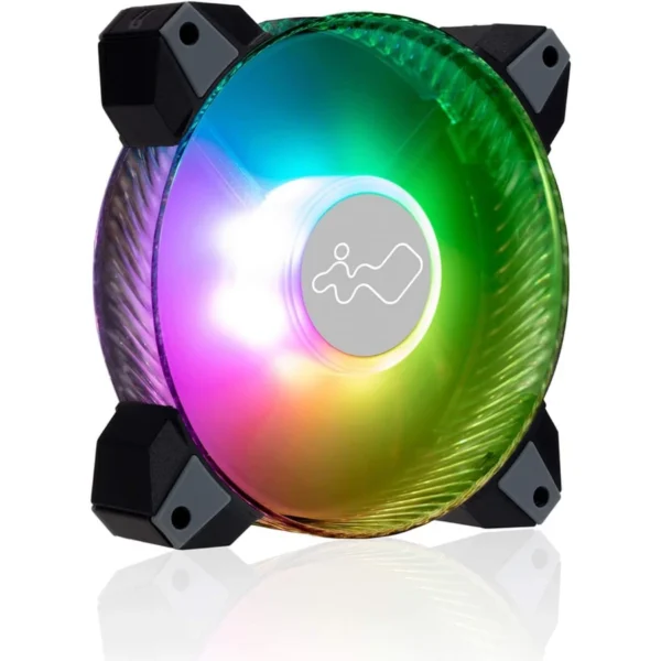 Kit De 3 Ventiladores INWIN SATURN ASN120 ARGB / 500-1800 RPM / 77.17 CFM / 35 dBA / 12Pin 12V, 3Pin 5V / 120mm / Incluye Controlador / Negro / SATURN ASN120 - Image 3