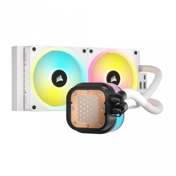 Enfriamiento Liquido AIO CORSAIR ICUE LINK H100I RGB / 240MM / 480 - 2400RPM / 63.1 CFM / Blanco - Image 3