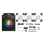 Kit De 3 Ventiladores INWIN SATURN ASN120 ARGB / 500-1800 RPM / 77.17 CFM / 35 dBA / 12Pin 12V, 3Pin 5V / 120mm / Incluye Controlador / Negro / SATURN ASN120 - Image 9