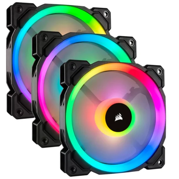 Kit De 3 Ventiladores CORSAIR LL120 RGB / 120MM / 1500 RPM / 43.25 CFM / 24.8 dBA / Negro - Image 1