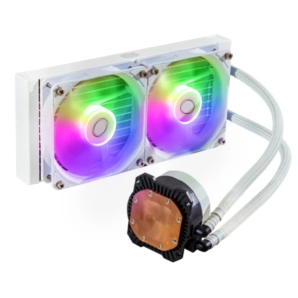 Enfriamiento Liquido AIO COOLER MASTER MASTER LIQUID 240L CORE ARGB / 240MM / 650-1750 RPM / 71.93 CFM / 27.2 dBA / 4Pin 12V, 3Pin 5V / Blanco - Image 2