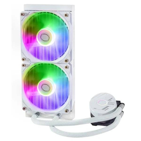 Enfriamiento Liquido AIO COOLER MASTER MASTER LIQUID 240L CORE ARGB / 240MM / 650-1750 RPM / 71.93 CFM / 27.2 dBA / 4Pin 12V, 3Pin 5V / Blanco - Image 3