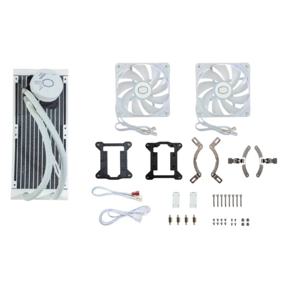 Enfriamiento Liquido AIO COOLER MASTER MASTER LIQUID 240L CORE ARGB / 240MM / 650-1750 RPM / 71.93 CFM / 27.2 dBA / 4Pin 12V, 3Pin 5V / Blanco - Image 6