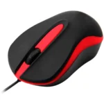 Mouse Óptico QUARONI / Alámbrico USB / 1200Dpi / Cable 1.2Mts / Negro Con Rojo - Image 2