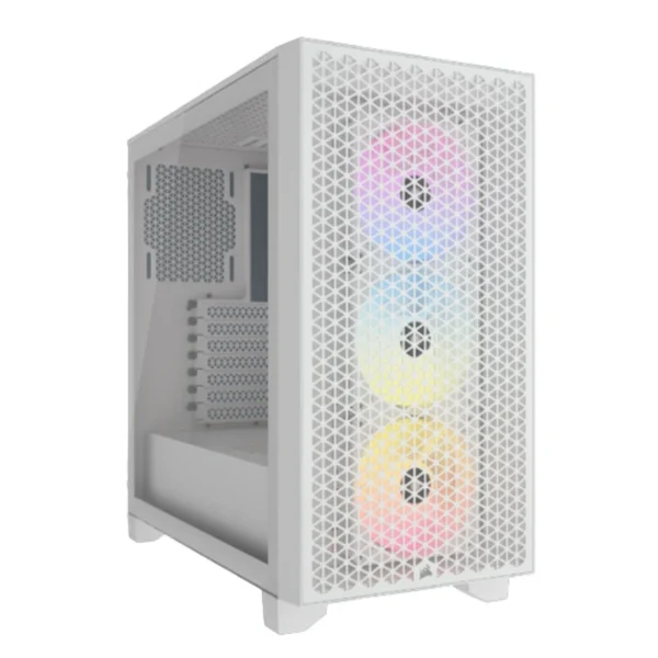 Gabinete CORSAIR 3000D AIRFLOW RGB / ATX / Cristal Templado / 3 Vent. Incluidos / USB 3.2 / Adaptador ARGB Incluido / Blanco - Image 1