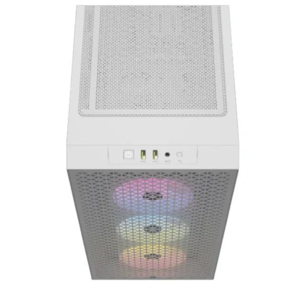 Gabinete CORSAIR 3000D AIRFLOW RGB / ATX / Cristal Templado / 3 Vent. Incluidos / USB 3.2 / Adaptador ARGB Incluido / Blanco - Image 4