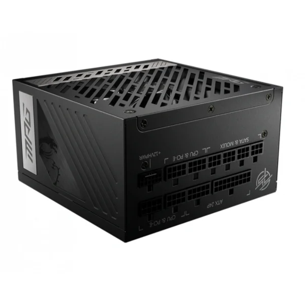 Fuente De Poder MSI A1000G / 1000W / 80 Plus Gold / Modular / 20+4 Pin / Cpu 4+4 / Pci-E 5.0 16Pin / Pci-E 6+2 / Sata / Molex / Negro - Image 1