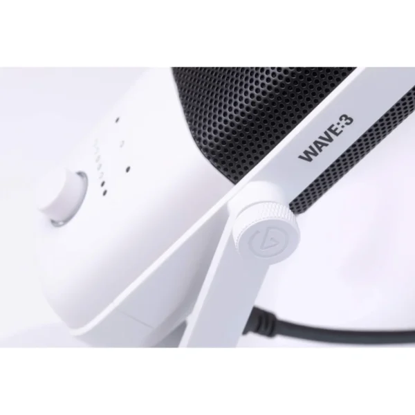 Micrófono Profesional ELGATO WAVE 3 / Alámbrico / USB / Conversor Analógico A Digital De 24 Bits Y 96 Khz / Blanco Con Negro - Image 3