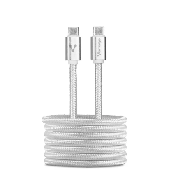 Cable VORAGO CAB-124 / Usb Tipo C - Usb Tipo C / 1 Metro / Carga Rápida / Cobre Estañado / Blanco / CAB-124-WH - Image 1