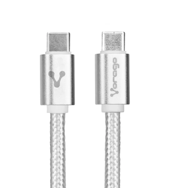 Cable VORAGO CAB-124 / Usb Tipo C - Usb Tipo C / 1 Metro / Carga Rápida / Cobre Estañado / Blanco / CAB-124-WH - Image 2