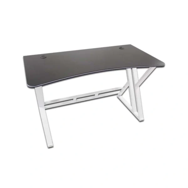 Escritorio MODAMOB GT009 Milan / Forma Z / 120cm X 61cm X 73cm / Superficie Negra / Estructura Metal Blanco - Image 2