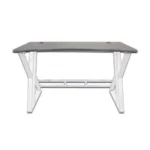 Escritorio MODAMOB GT009 Milan / Forma Z / 120cm X 61cm X 73cm / Superficie Negra / Estructura Metal Blanco