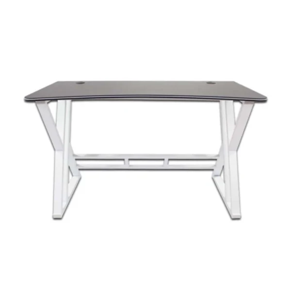 Escritorio MODAMOB GT009 Milan / Forma Z / 120cm X 61cm X 73cm / Superficie Negra / Estructura Metal Blanco - Image 1