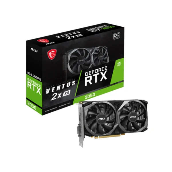 Tarjeta De Video MSI VENTUS GeForce RTX 3050 8GB GDDR6 / Nucleos Cuda 2560 / 128 Bit / 6-pin x1 / Boost 1807 MHz / Negro - Image 1
