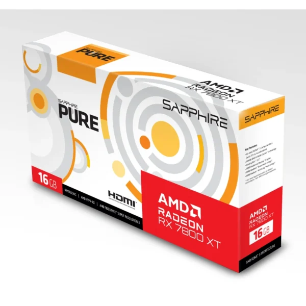 Tarjeta De Video SAPPHIRE PURE RADEON RX 7800 XT / 16GB GDDR6 / 256Bit / Hasta 2475MHz / X2 HDMI, X2 Dp / PCI-Express 4.0 / X2 8Pines - Image 8