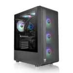 Gabinete THERMALTAKE S200 TG ARGB / ATX / Cristal Templado / 3 Vent. Incluidos / Usb 3.0 / Aura Sync / Negro