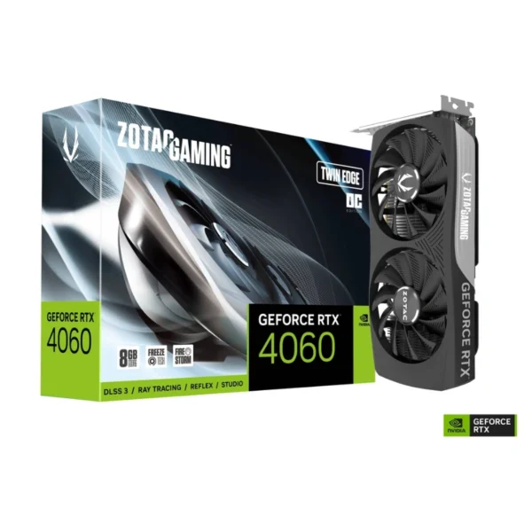 Tarjeta De Video ZOTAC RTX 4060 OC / 8GB GDDR6 / 128 Bit / Núcleos Cuda 3072 / X1 Hdmi, X3 Dp / Pci Express Gen 4 / X1 8Pin / ZT-D40600H-10M - Image 1