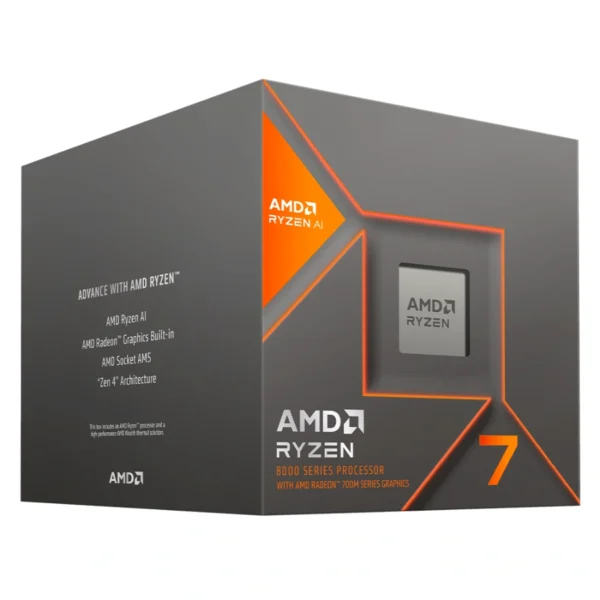 Procesador AMD Ryzen 7 8700G / Socket AM5 / 4.2-5.1GHz / 8 Núcleos, 16 Hilos / Gráficos Integrados / Con Disipador / 8000 Series - Image 1