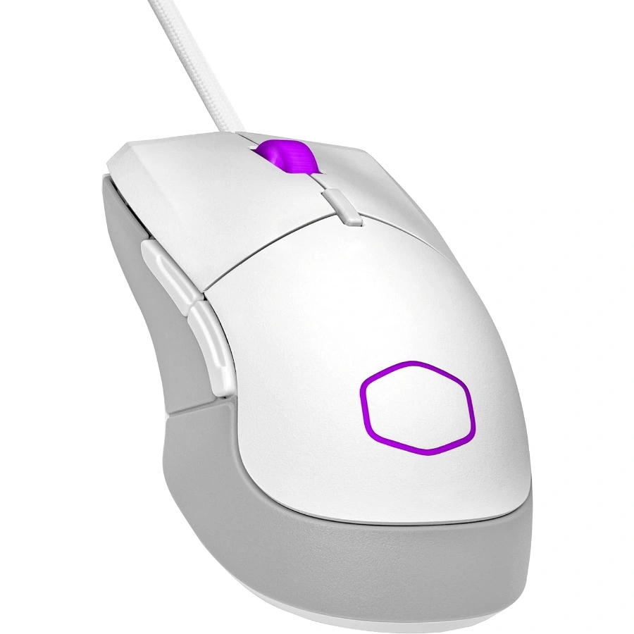 71VIUjfn-tL._AC_SL1500_ Mouse Gamer COOLER MASTER MM310 RGB / 400-12000Dpi / Alámbrico / 6 Botones / Ligero, Ambidiestro / Cable Tipo-C a Tipo-A / Blanco Con Purpura / MM-310-WWOL1 - Image 1