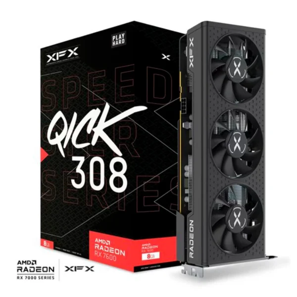 Tarjeta De Video XFX SPEEDSTER QICK308 Radeon RX7600 / 8GB GDDR6 / Núcleos Cuda 2048 / 128Bit / X3 Dp, X1 Hdmi / PCI-E 4.0 / 8-pin x1 / Boost 2755 MHz - Image 1