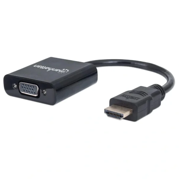 Adaptador MANHATTAN Hdmi Macho A Vga Hembra / Cable 22 Cm / 1080p / Negro - Image 2