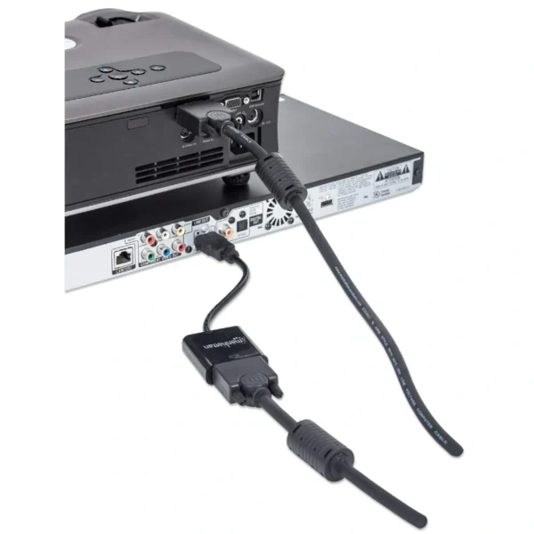 Adaptador MANHATTAN Hdmi Macho A Vga Hembra / Cable 22 Cm / 1080p / Negro - Image 3