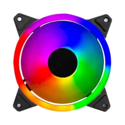 Ventilador Para PC Eolox Blaze EX30 / 120mm LED Diseño Circular Con Borde Led Rainbown / 120x120x25mm 1200RPM / Hidráulico 12V / Negro