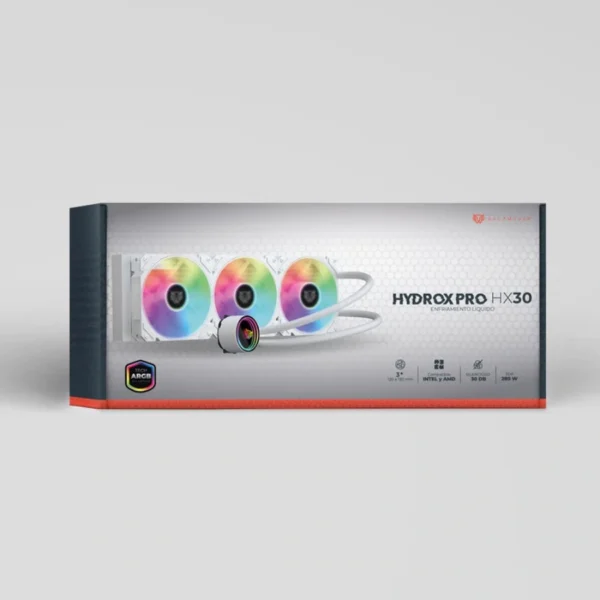 Enfriamiento Liquido AIO BALAM RUSH HYDROX PRO HX30 / 360MM / X3 Vent 120mm / Intel, AMD / 1800RPM / 50Cfm / 30dBA / 3Pines 5V, 4Pines 12V / Blanco - Image 6