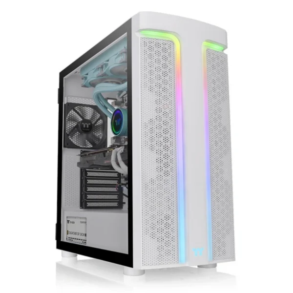 Gabinete THERMALTAKE H590 TG Argb Snow / ATX / Cristal Templado / 2 Vent. Incluidos / USB 3.0 / Blanco - Image 1