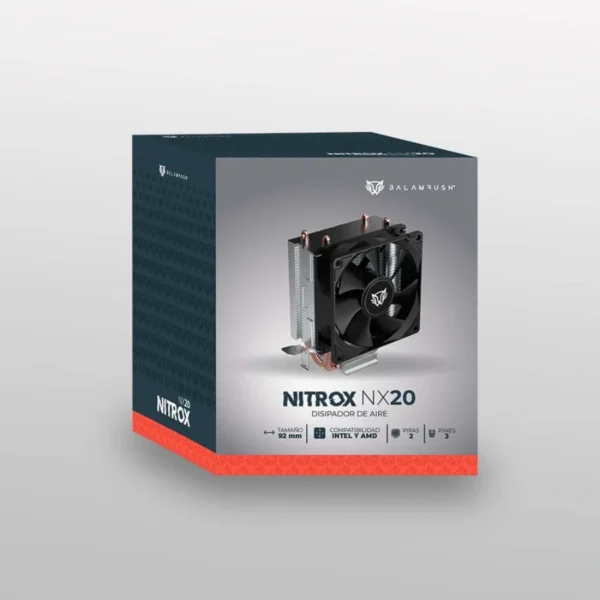 Disipador BALAM RUSH NITROX NX20 / 1VENT 90MM / AMD, Intel / 1800 Rpm / 46 Cfm / 23 dBA / 3 Pines / Negro - Image 7